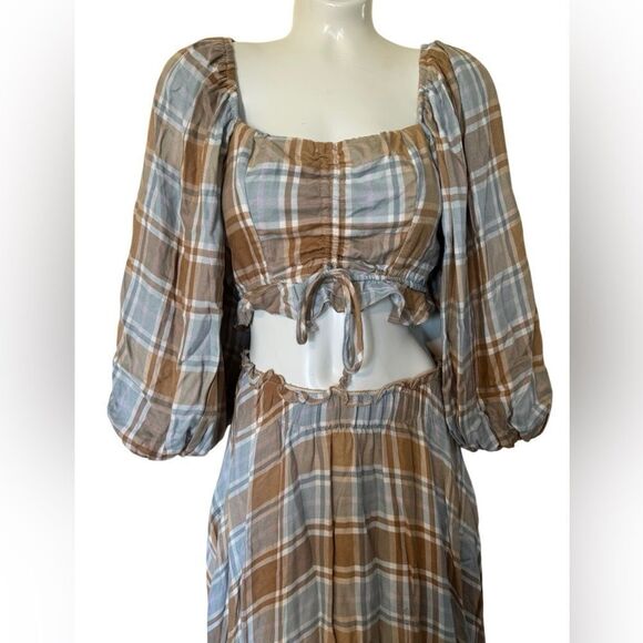 Show Me Your Mumu Plaid Maxi Skirt & Cropped Blouse Set - Picture 5 of 9